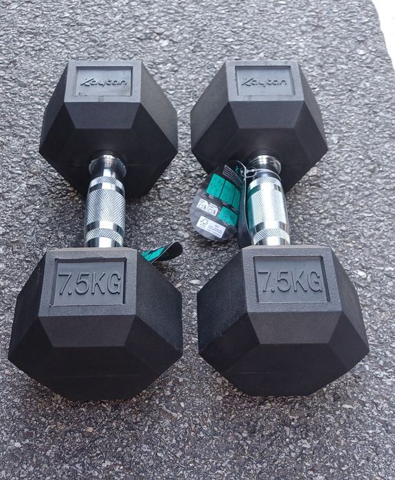 Dumbbells (pares) 5kg, 7.5kg, 10kg e 15kg como novos
