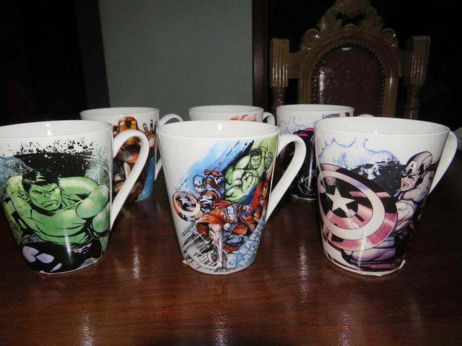 Conjunto 6 Canecas Marvel Novas