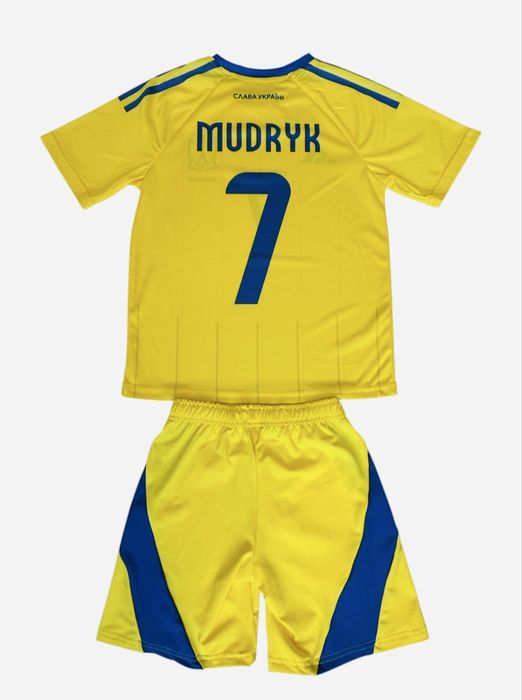 Форма футбольная детская Mudryk 7 Мудрик Украина сезон 2026. Футболка и шорты!