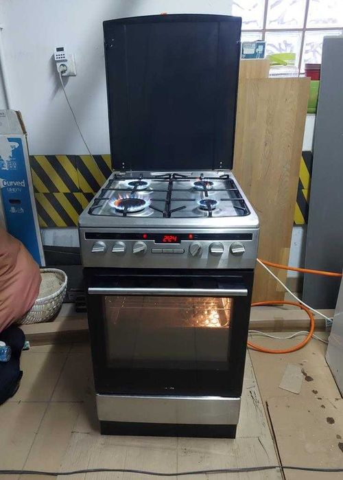 OKAZJA Kuchnia AMICA gazowo-elektryczna LCD INOX BDB Stan GWAR+Gratis!