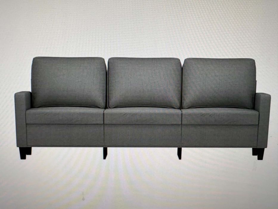vidaXL Sofa 3-osobowa, ciemnoszara, 180 cm, tapicerowana tkaniną