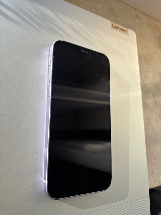 iPhone 12 64GB fioletowy FULL SET, 86% kondycji baterii, zbite plecki