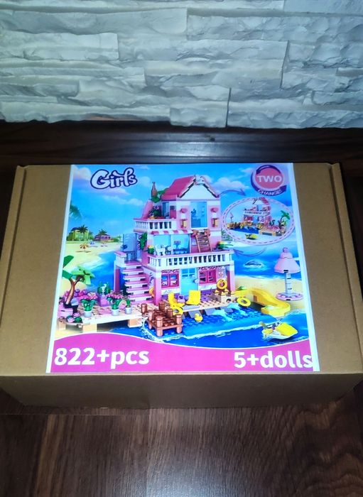 Klocki Girls Domek Letni 822szt 5 figurek! Super jakość! 2w1.
