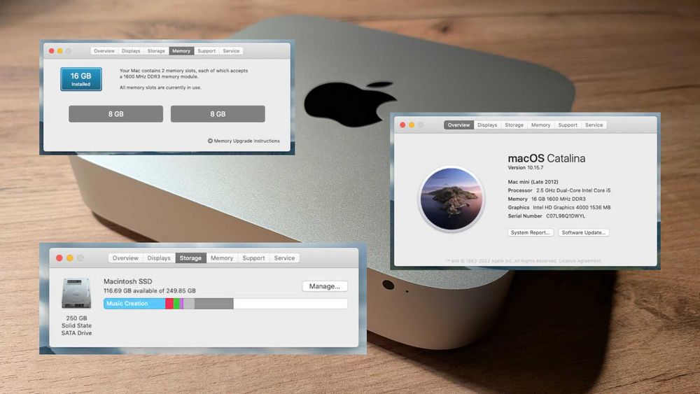 NIEZAWODNY Apple Mac Mini Intel i5 16GB 250GB SSD Magic Mouse Keyboard