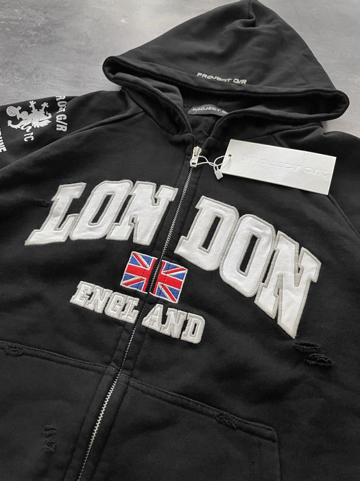 Зіп худі Project G/R Grailz LONDON чорного кольору оверсайз: 2 390