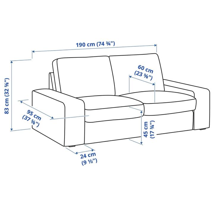 Vendo Sofá IKEA Kivik 2 lugares Tallmyra brc/pret.