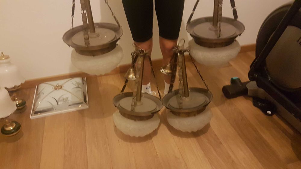 2 candeeiros teto cobre