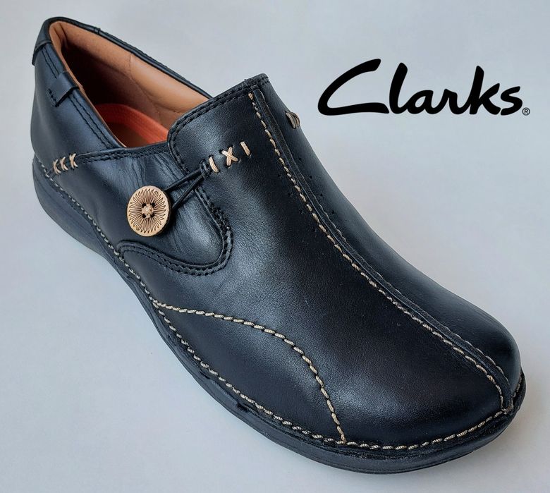 Buty Clarks Unstructured Loop roz.39 skóra naturalna Slip-on Nowe!