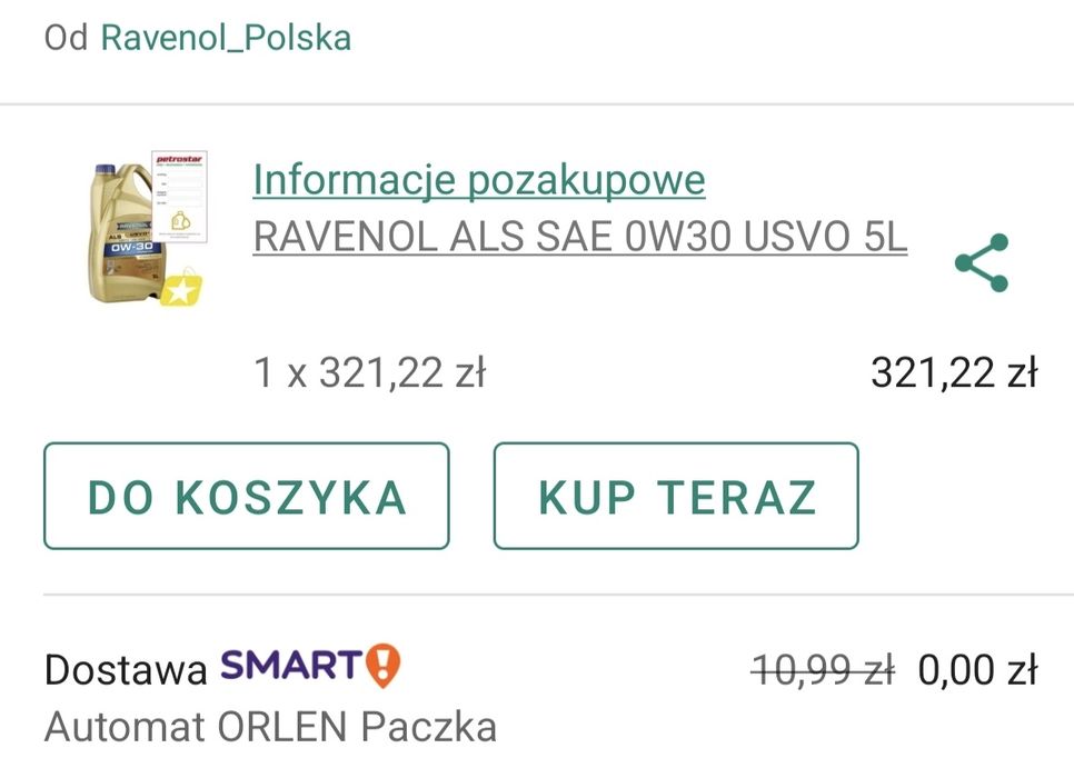 Olej Ravenol ALS 0w30 5L