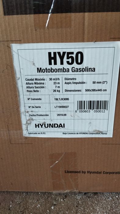 Moto bomba Hyundai HY50