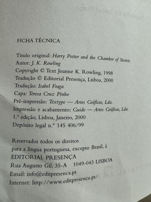Harry Potter 1ª edição