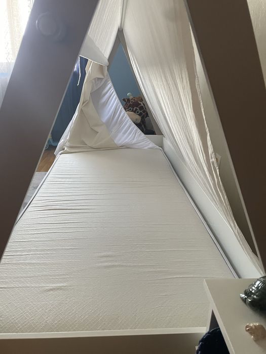 Cama de solteiro de criança com colchão 200x90cm