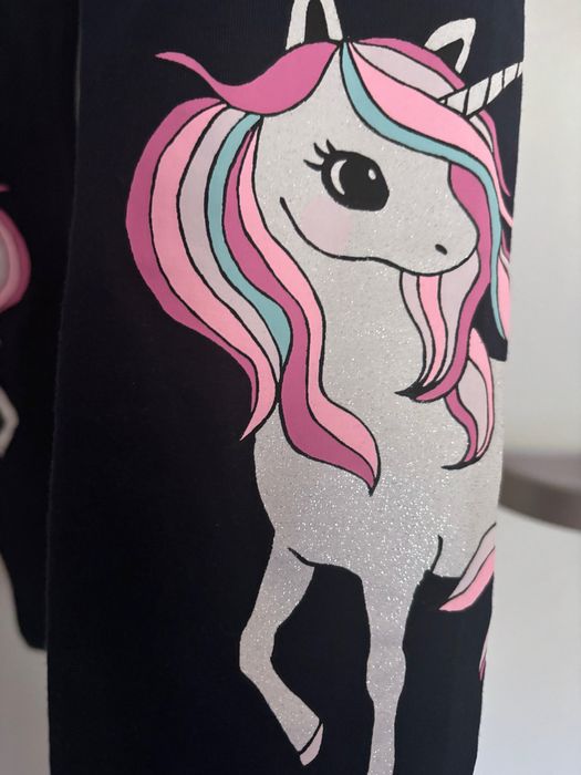 Jednorożec, Unicorn, Zestaw, komplet leginsy i koszulka HM BROKAT