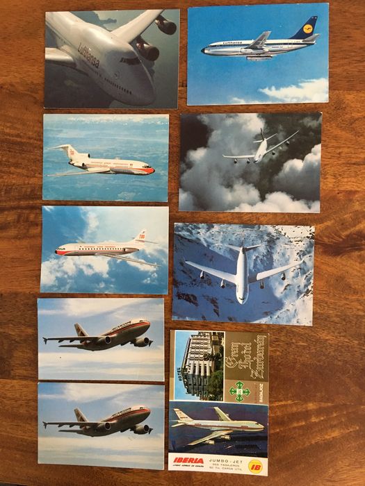 Postais de aviões vintage.