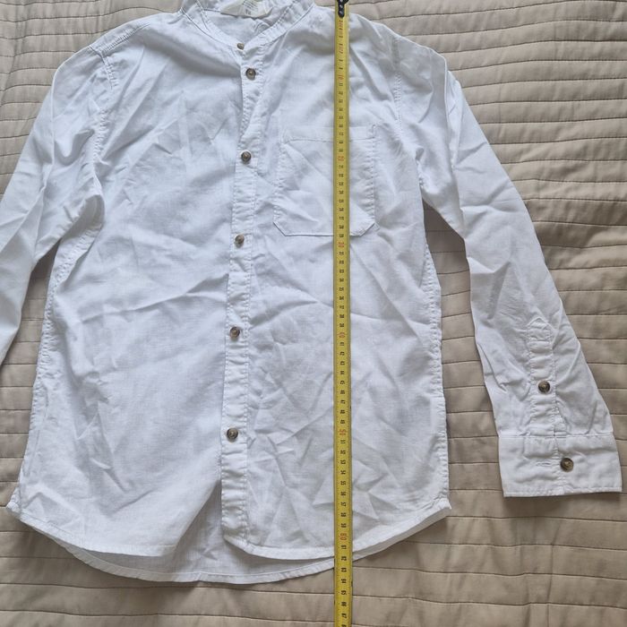 Koszula biała  H&M 152 len 53%
