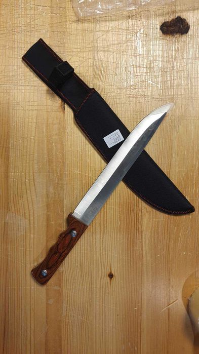 Duży Nóż Myśliwski 37,5cm Długości z Pokrowcem Taktyczny Survival 219B