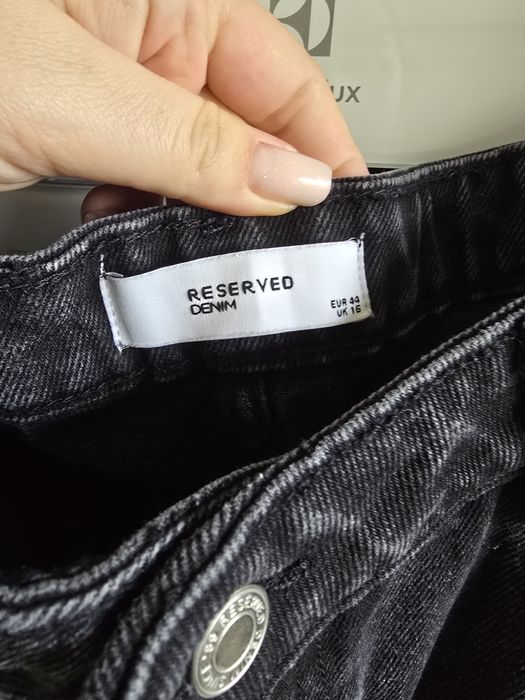 Jeansy Reserved nowe r.44 proste wysoki stan szare