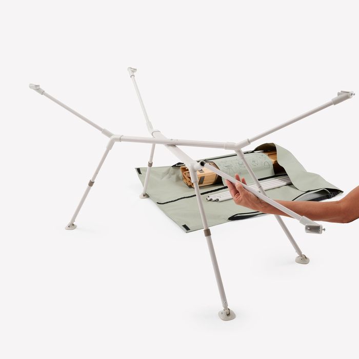 MESA DE CAMPISMO COMPACTA  4/6 PESSOAS - TAMPO MADEIRA - BOLSA