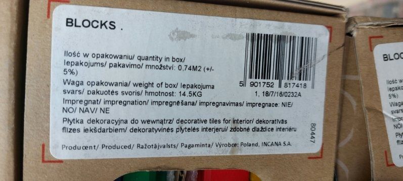 Gipsowe płytki na ścianę klocki lego