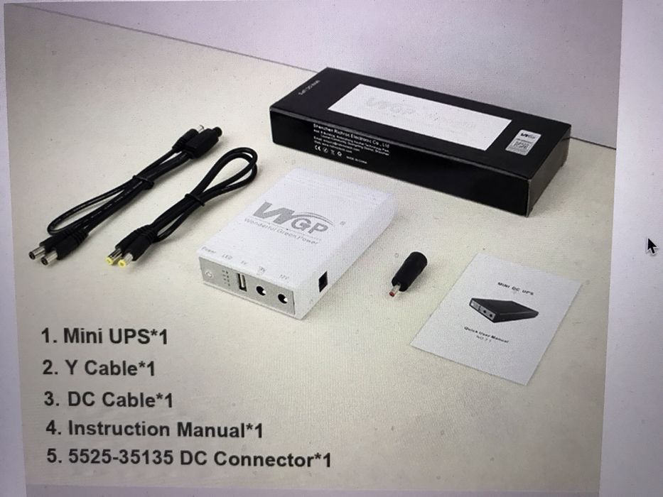 Повербанк безперебійник для модему роутера WGP UPS DC 10400мАч 12/9/5в