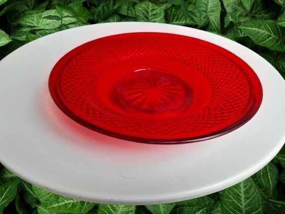 Prato Cristal Cor Vermelho