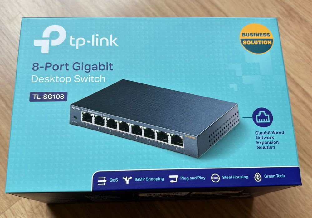 Switch TP-LINK TL-SG108 v3 - novo na caixa