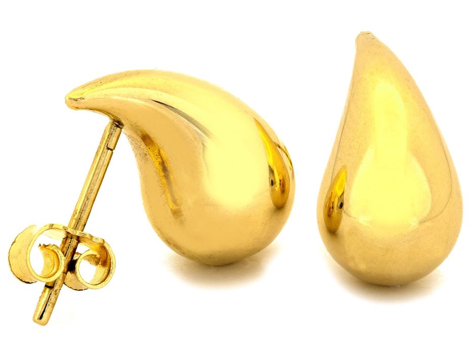 Złote kolczyki nowoczesne krople PR 585