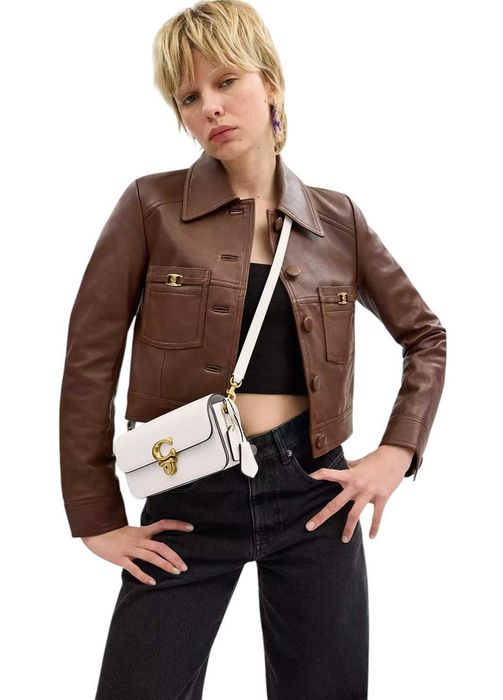 Сумка Coach Studio Baguette Bag 20 Black \ Chalk \ Light Camel