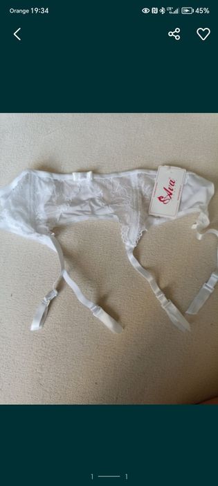 Pas do pończoch biały AVA rozmiar L