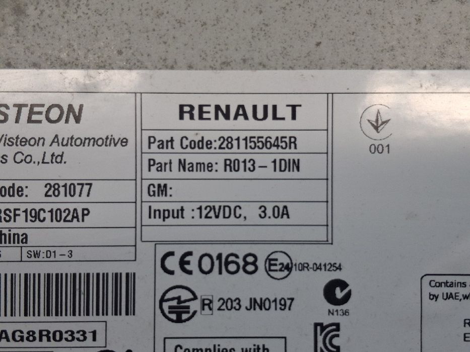 Rádio / auto-rádio RENAULT Master III (FV)