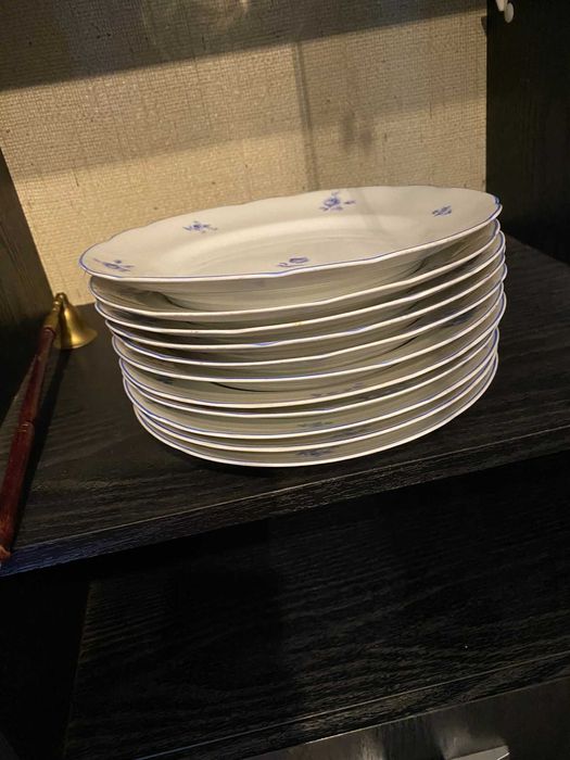 prato de sopa vista alegre com flores azuis disponiveis 12