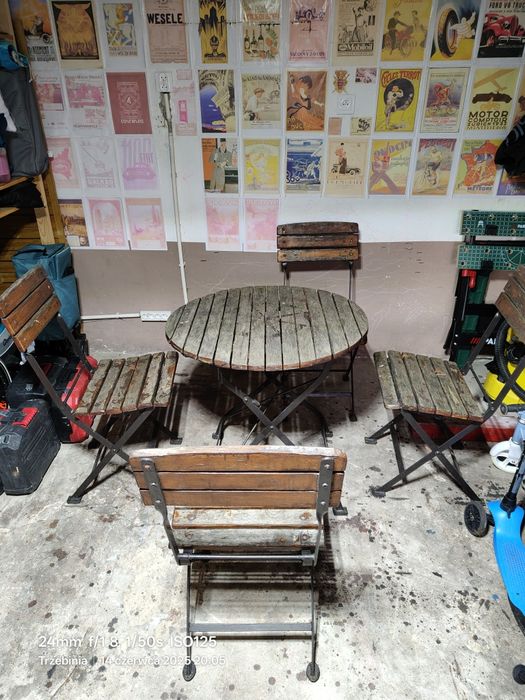 Meble ogrodowe stal drewno Żywiec