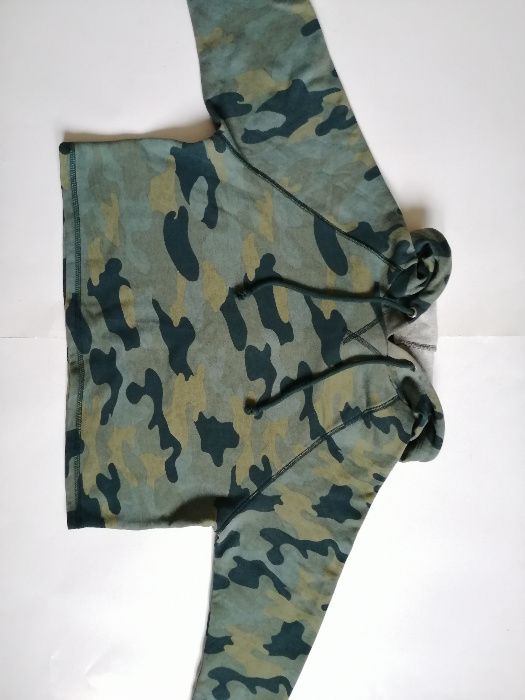 H&M HM Divided bluza krótka moro z kapturem roz S - jak nowa