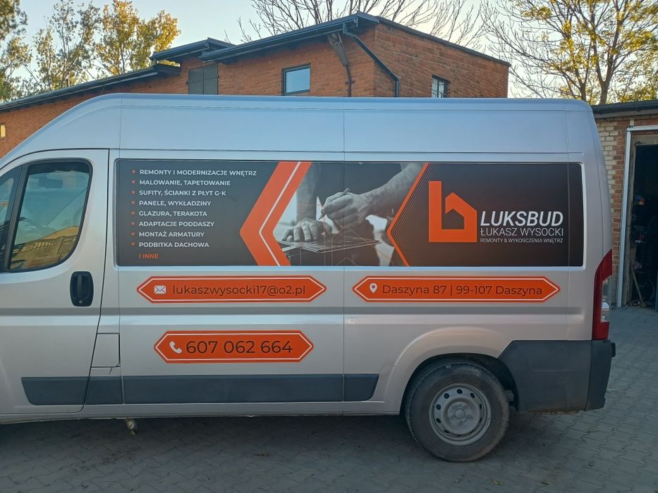 Reklama na samochód,oklejanie busów witryn,projekty,cały  Kostrzyn