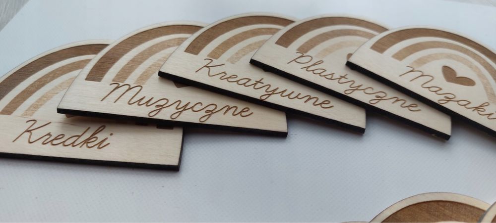 3 sztuki etykieta tęcza