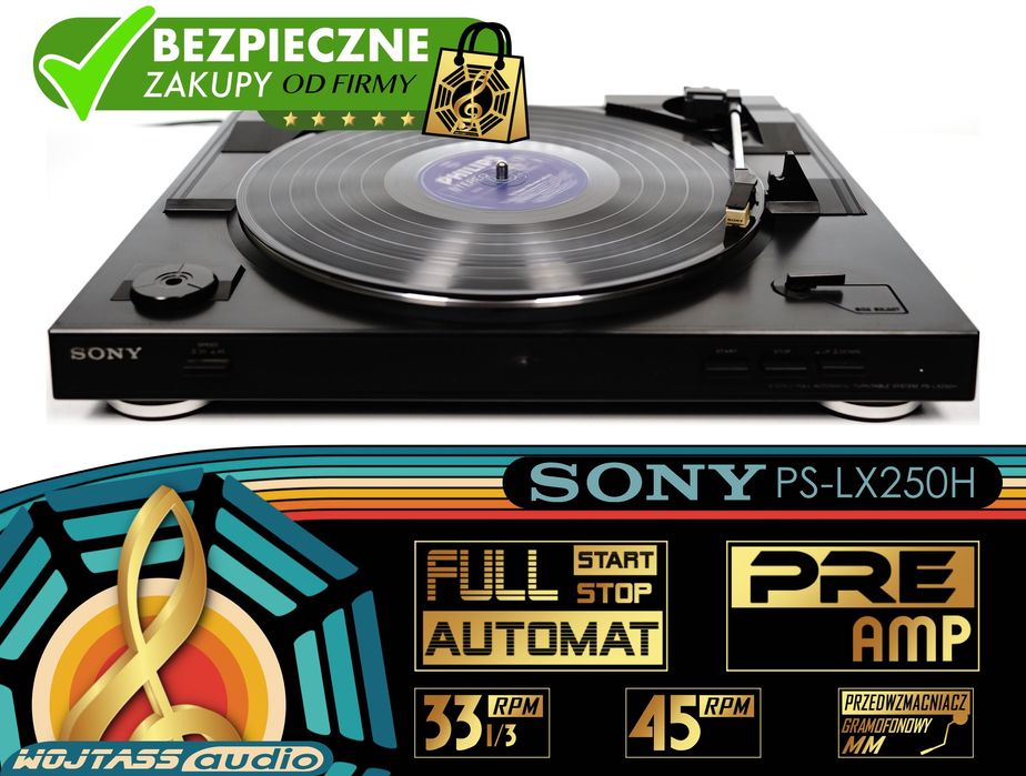 Gramofon SONY PS-LX250H Przedwzmacniacz START/STOP Full Automat