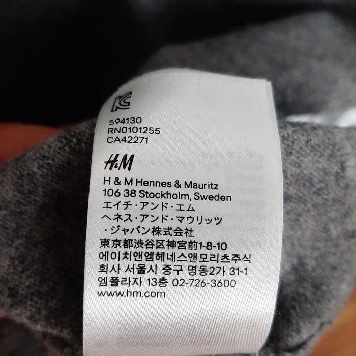 H&M długi sweter szary wełna owcza XS