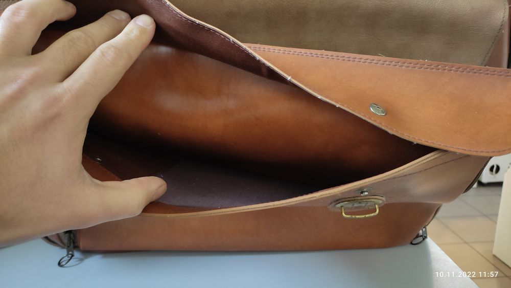 Torba podróżna pełna skóra PRL