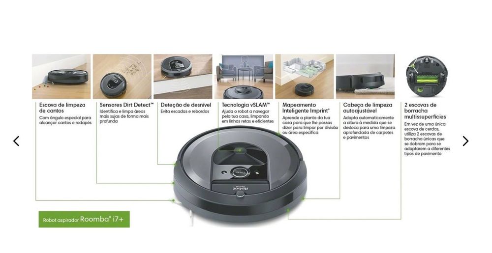 Aspirador Robô IROBOT Roomba i7+ (Autonomia 75 min - Cinza Carvão)