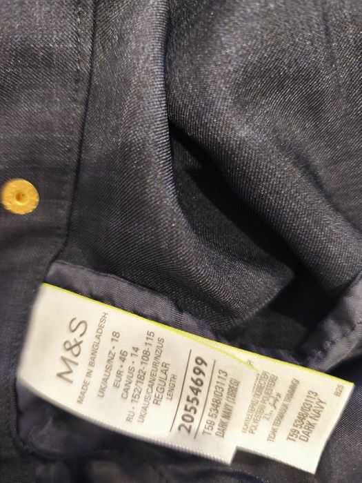 Spodnie Damskie Szerokie Gumka M&S Nowa 16/18 Plus Size Materiałowe