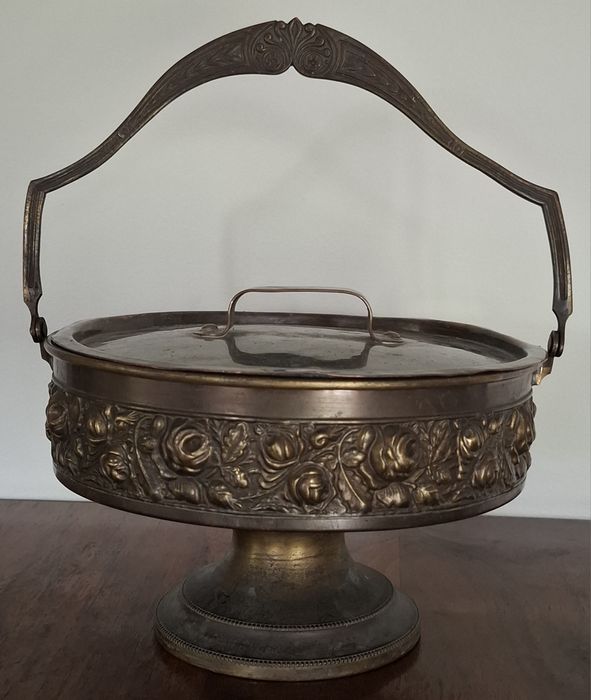 Kosz miedź secesja Art nouveau Beldray sygnowany