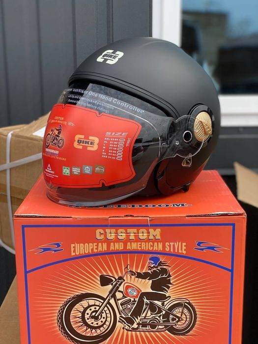 Шлем на чоппер, боббер, круизер, открытый шлем, полулицевик