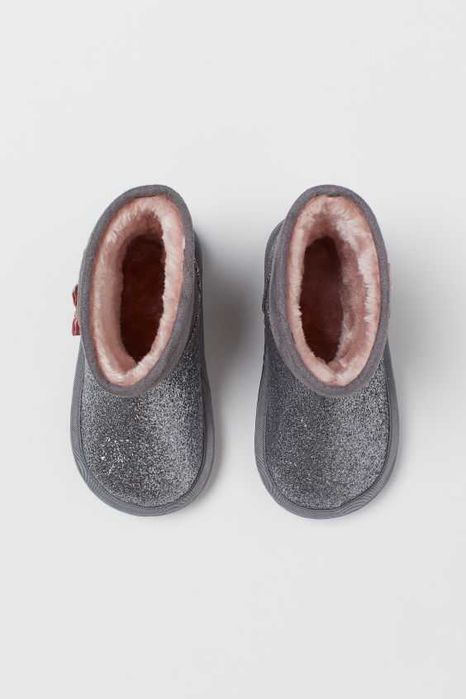 Nowe buty ciepłe buciki botki śniegowce z imitacji zamszu H&M r 34-35