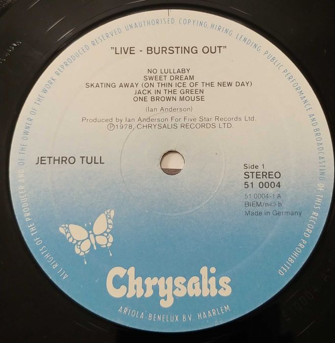 Jethro Tull - Live - Bursting Out. 1978r. Germany . Ex. Płyta winylowa