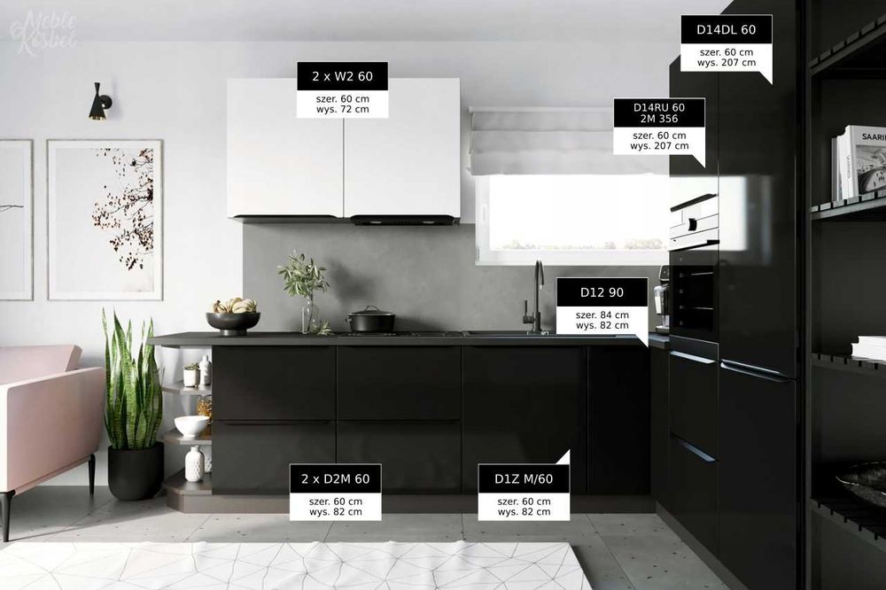 WP Kuchnia BELLA meble, szafki kuchenne połysk TRANSPORT wycena