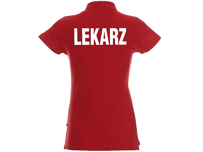 Koszulka Polo damska LEKARZ czerwona (S)