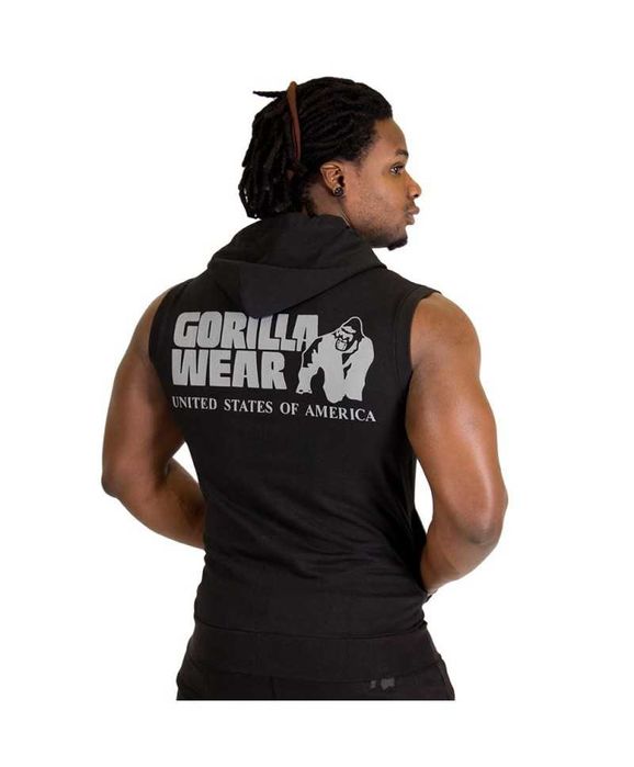 Gorilla Wear Springfield S/L Zipped Hoodie - Czarny Bezrękawnik M XL