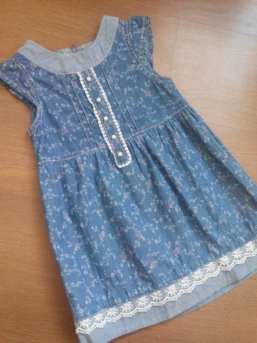 Нарядное джинсовое платье, сарафан ТМ"Sani" р.92