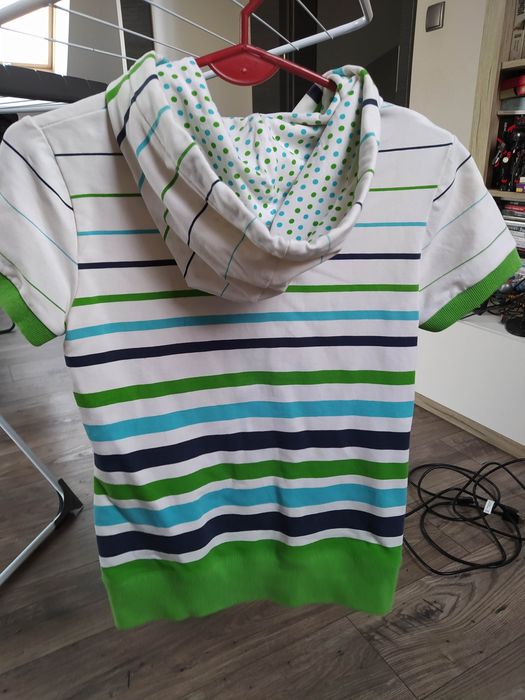 Bluza z krótkim rękawem, kaptur, zamek - XS, S