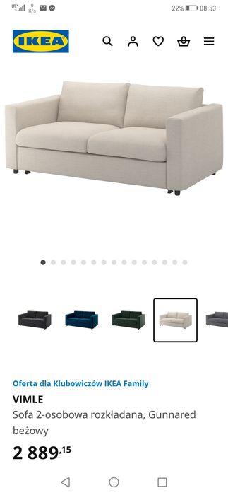 Sofa 2 osobowa rozkladana